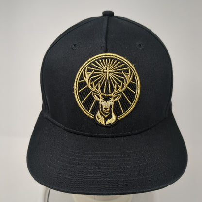 Jagermeister Snapback Hat Black One Size Adjustable Embroidered 6 Panel