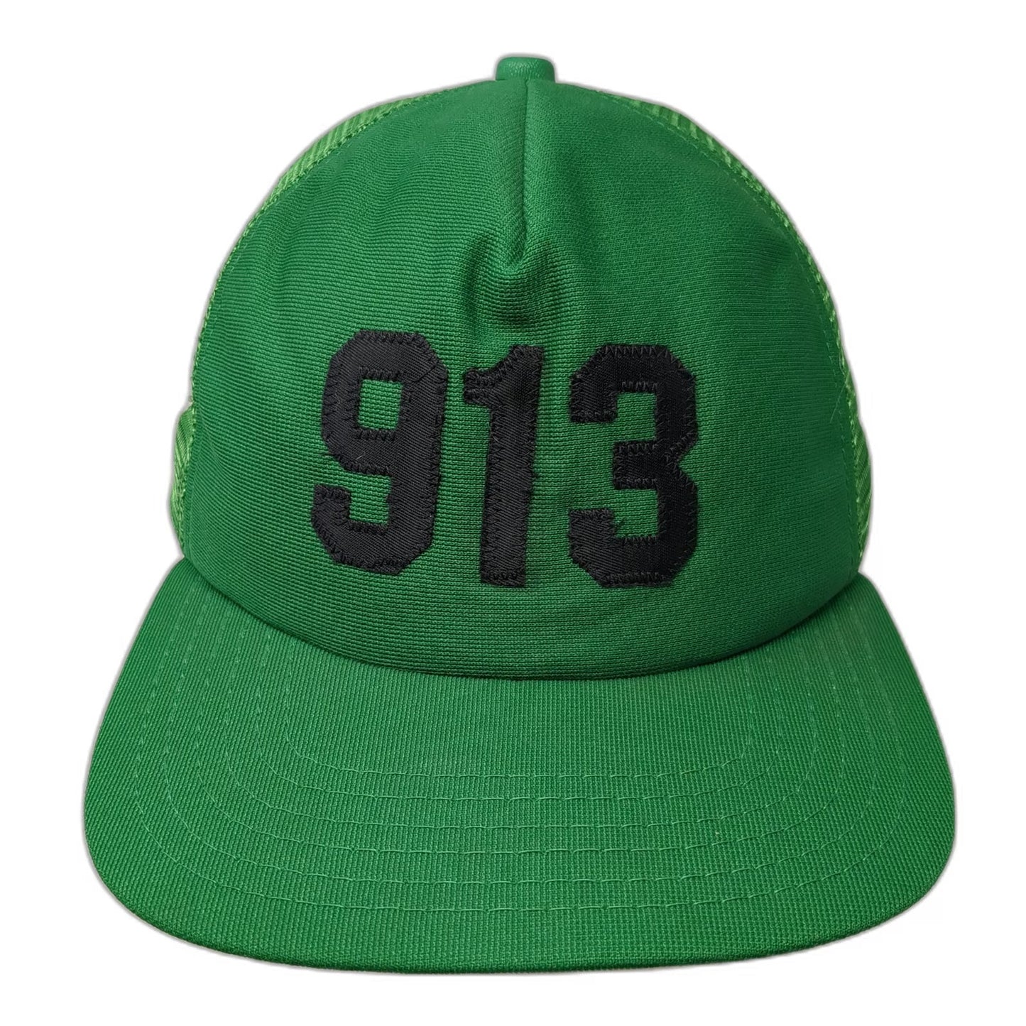 New Era Trucker Hat Green L 913 Number Mesh Snapback USA Made Pro Design hat