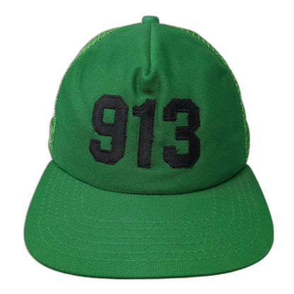 New Era Trucker Hat Green L 913 Number Mesh Snapback USA Made Pro Design hat