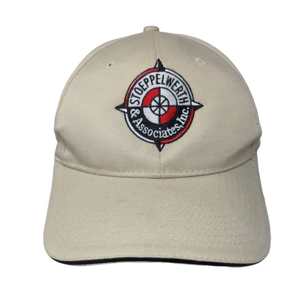 Stoeppelwerth & Associates Strapback Hat Tan Adjustable Embroidered Compass Logo