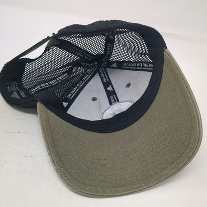 adidas Trucker Hat Brown One Size Mesh Snapback Three Stripes Patch Logo