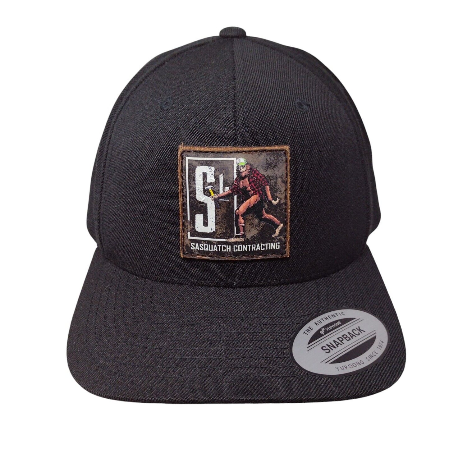 Sasquatch Contracting Snapback Hat Black OS Adjustable The Classics Yupoong