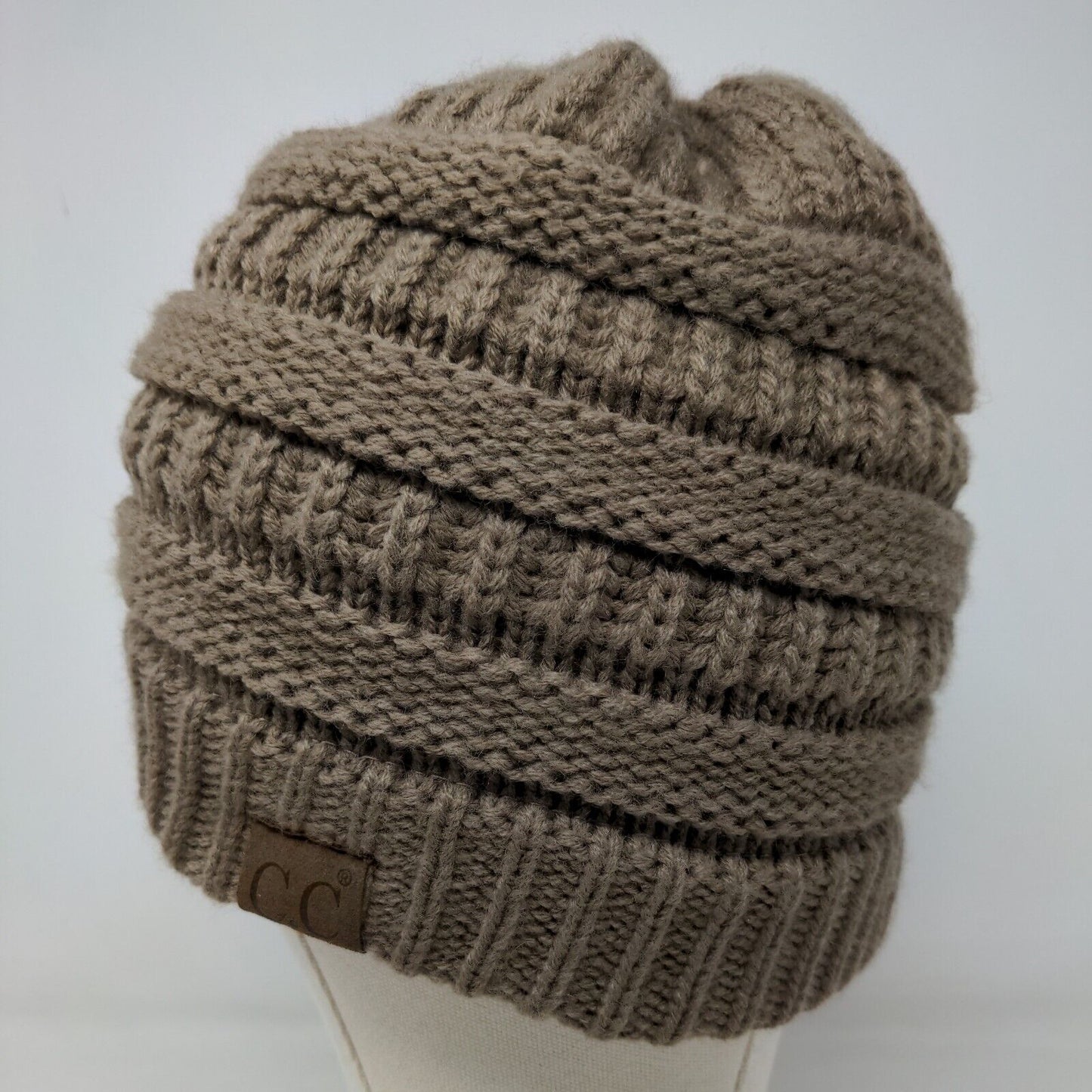 C.C. Exclusives Women's Cable Knit Beanie Hat Tan 100% Acrylic