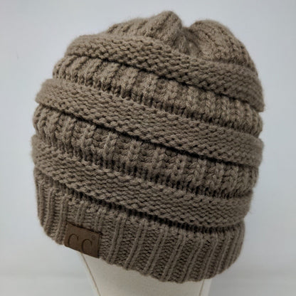 C.C. Exclusives Women's Cable Knit Beanie Hat Tan 100% Acrylic