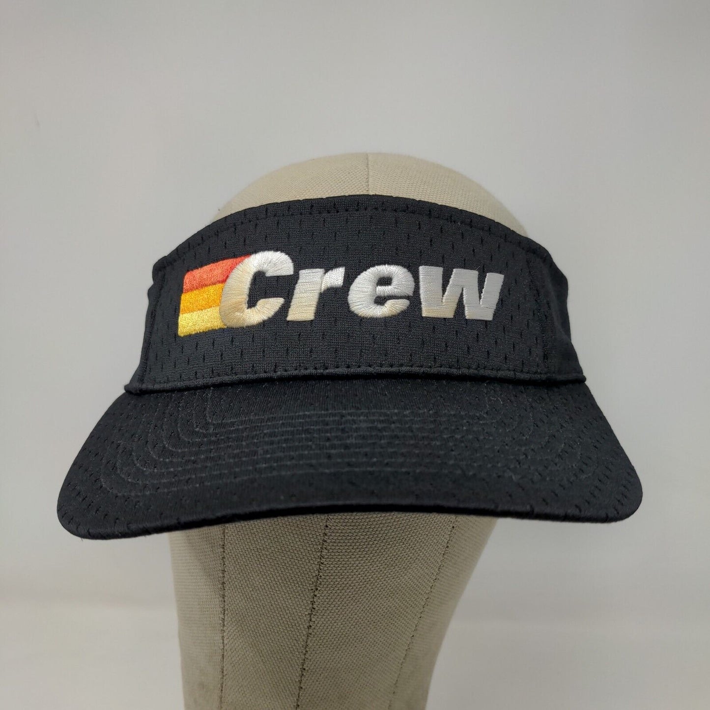 Crew Carwash Men's Strapback Sun Visor Hat Cap Black Embroidered Logo Employee