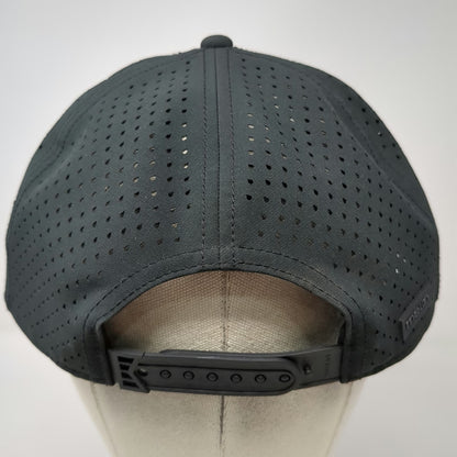Melin Trucker Hat Black Gray OSFM Camo Hydro Perforated Rubber Logo Adjustable