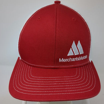 Richardson Trucker Hat Red One Size Merchants Metals Mesh Snapback Fencing Logo