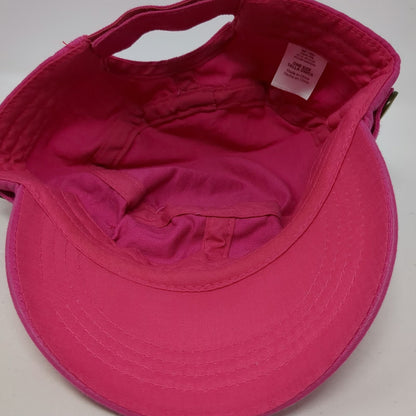 Old Navy Army Cap Pink One Size Strapback Side Buttons Cadet Cotton Flat Top Hat