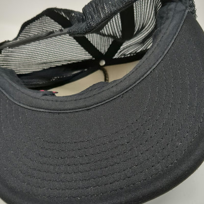 Volcom Trucker Hat Black One Size Skull Graphic Mesh Back Flat Brim Snapback