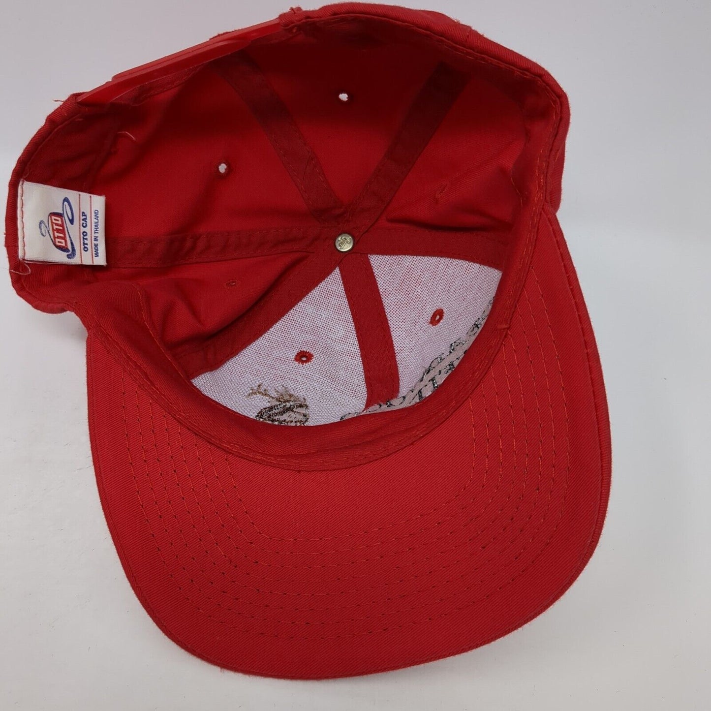 Deadwood Outfitters LLC Snapback Hat Red One Size Adjustable Embroidered Otto