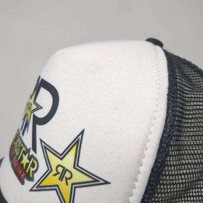 Rockstar Energy Drink Snapback Trucker Hat Black One Size Mesh Back