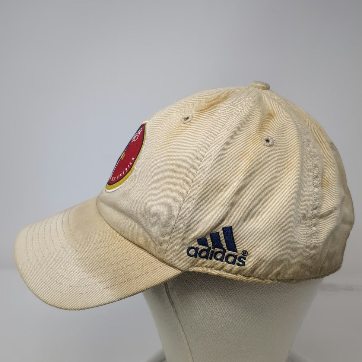 adidas Baseball Cap Beige 2000 USA Olympic Team Sydney Strapback Hat Vintage