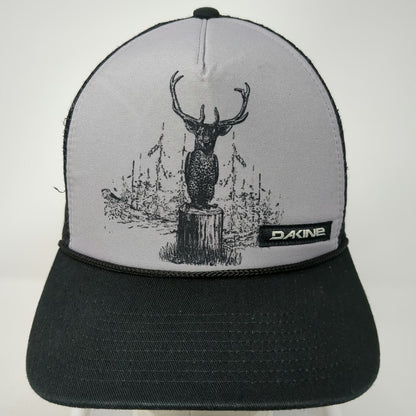 Dakine Trucker Hat Black One Size Mesh Back Rope Snapback Deer Graphic Outdoor