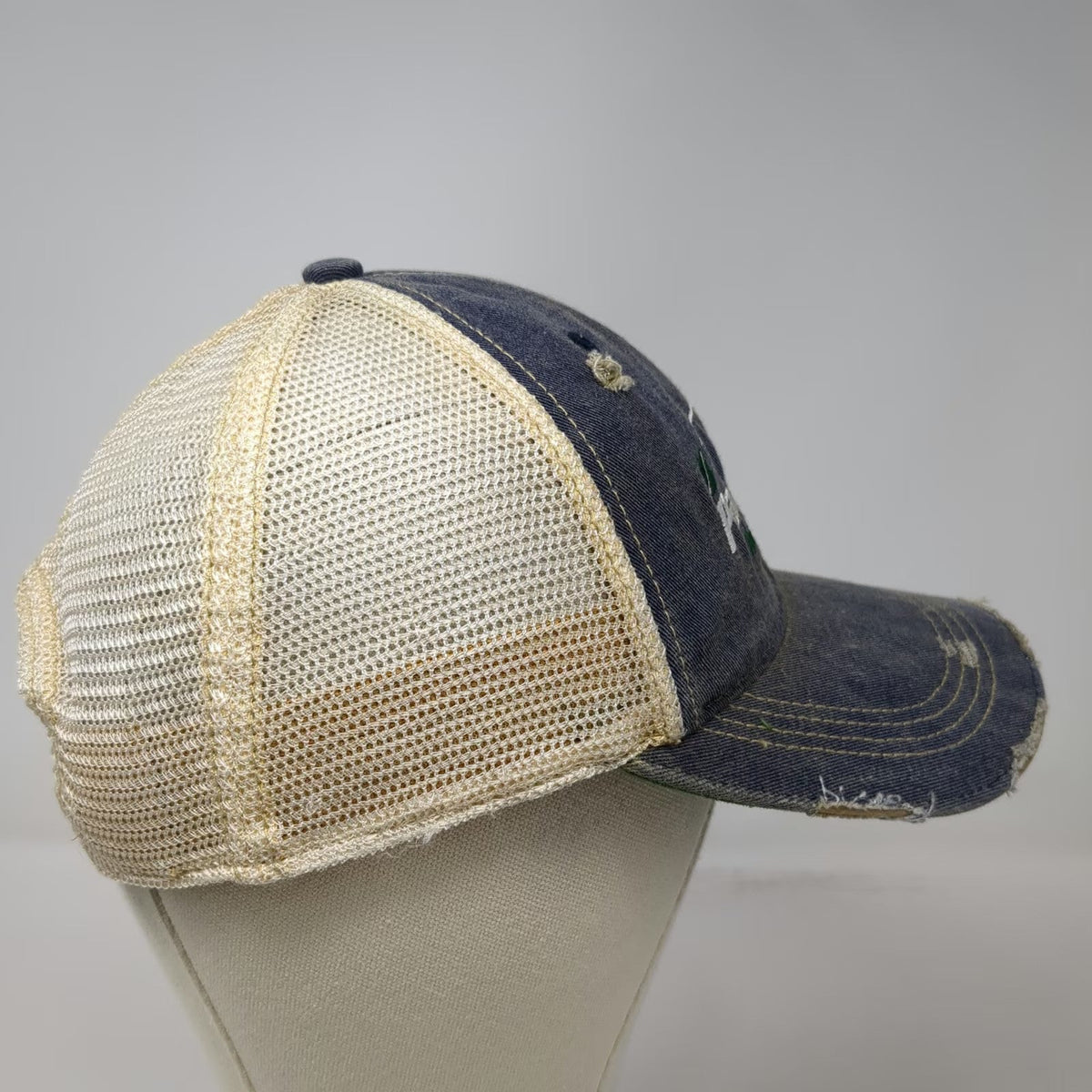Headmost Blue Trucker Hat One Size Pantano Outdoor Supply Distressed Snapback