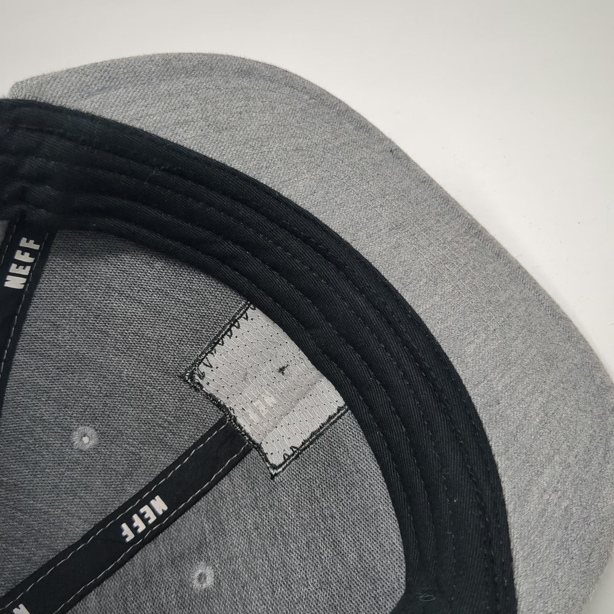 Neff Mickey Mouse Snapback Hat Gray One Size Disney Flat Brim Cotton Black Patch