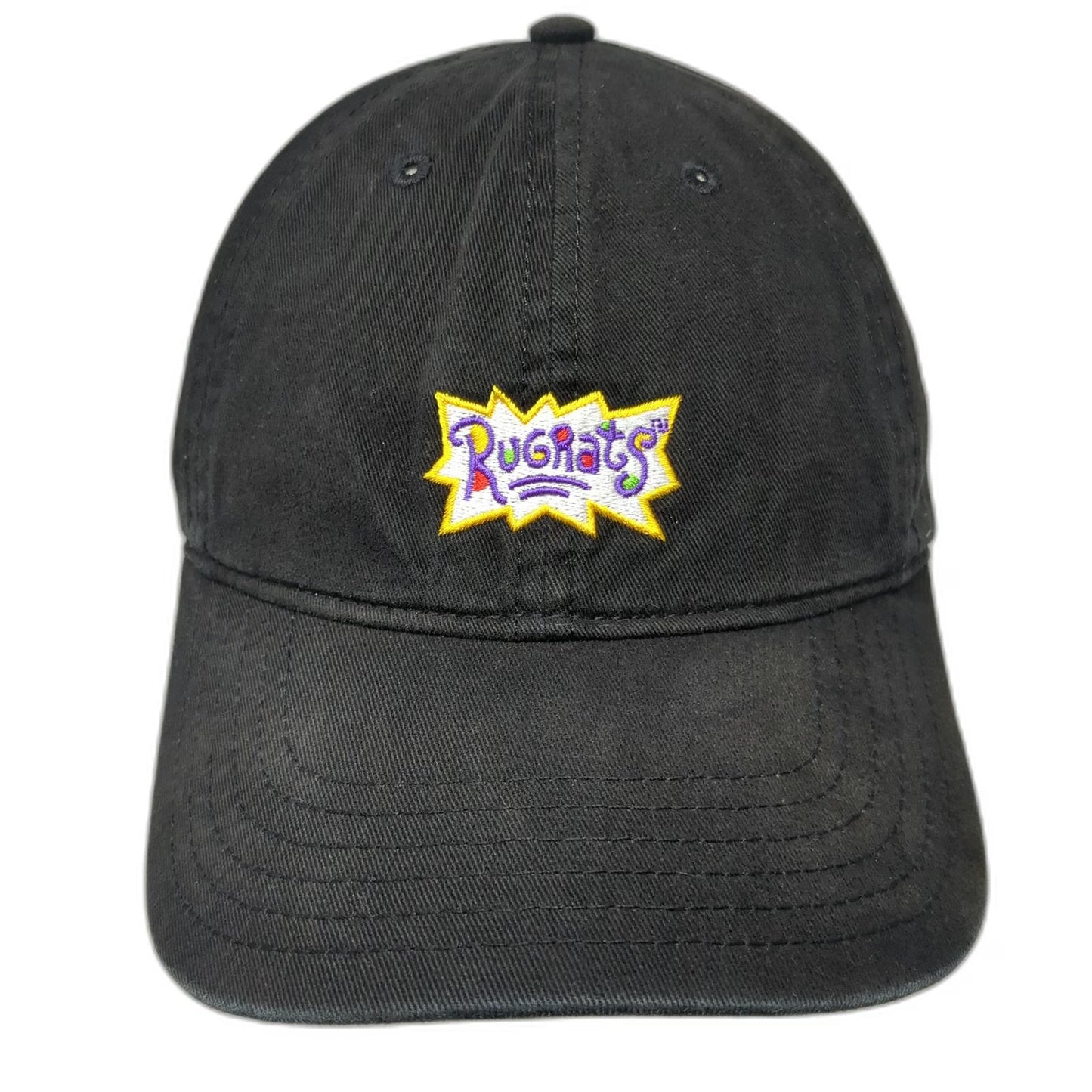 Nickelodeon Rugrats Baseball Cap Black One Size Embroidered Logo Slideback Hat