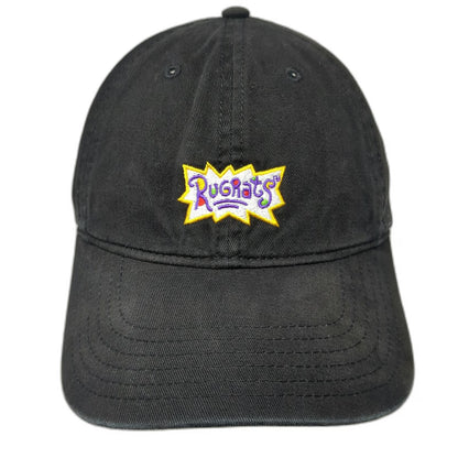 Nickelodeon Rugrats Baseball Cap Black One Size Embroidered Logo Slideback Hat