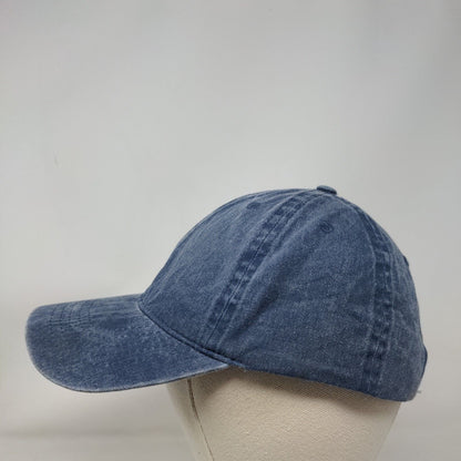 Unbranded Strapback Hat Blue OSFM Adjustable Solid 6 Panel Blank