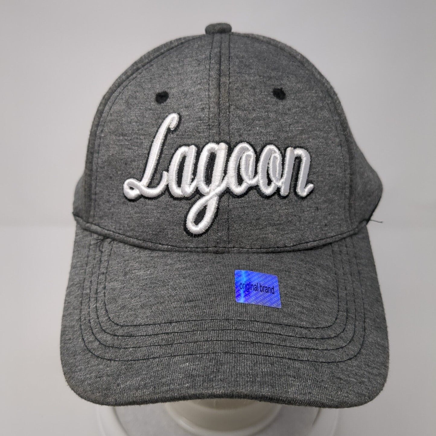 Lagoon Strapback Hat Gray One Size Adjustable Embroidered Lucky 7 USA