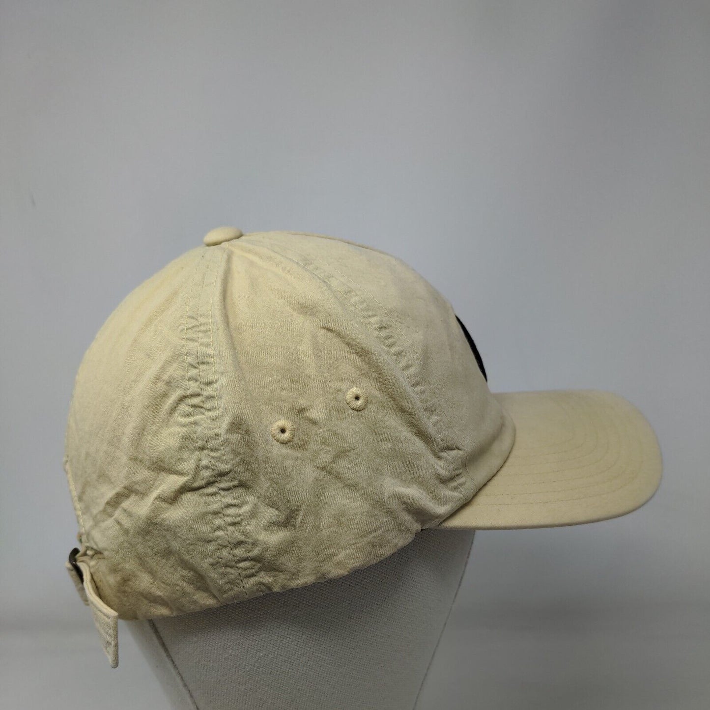 VISSLA Slideback Hat Tan One Size Adjustable Embroidered Vented Holes 6 Panel
