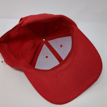 Unbranded Strapback Hat Red One Size Adjustable Blank 6 Panel Solid