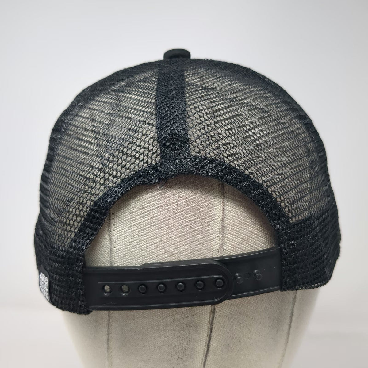 Liquid Death Trucker Hat Black One Size Flaming Skull Graphic Mesh Back Snapback
