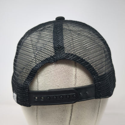 Liquid Death Trucker Hat Black One Size Flaming Skull Graphic Mesh Back Snapback