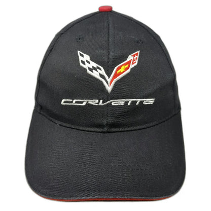 Corvette C7 Logo Baseball Cap Black One Size Cotton Embroidered Slideback Hat