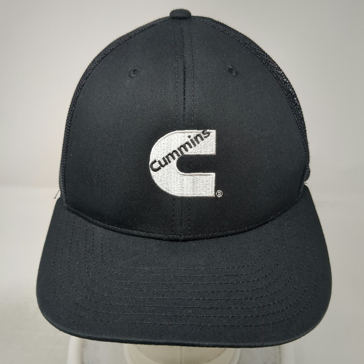 Richardson Trucker Hat Black One Size Snapback Cummins Logo Mesh Back Cap