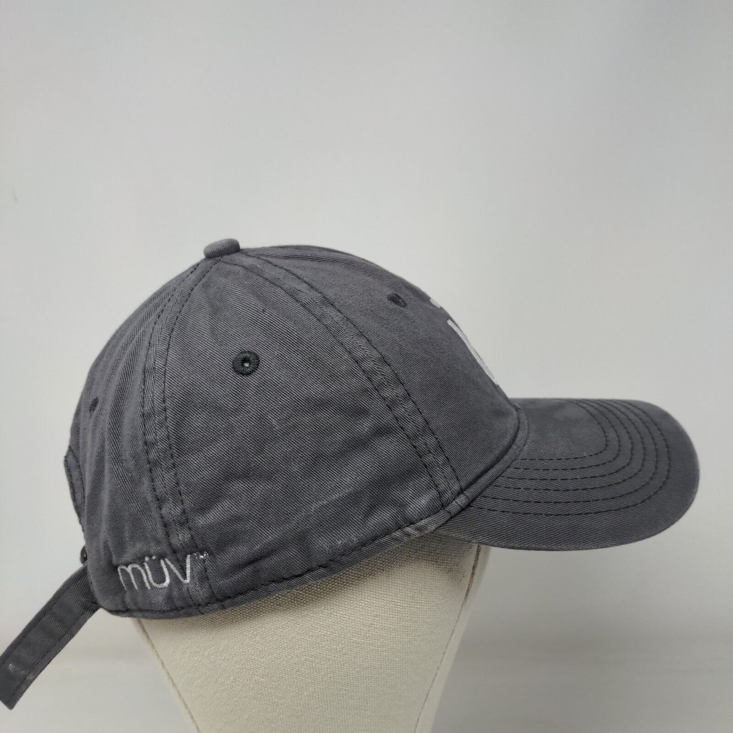 Ü Slideback Hat Gray One Size Adjustable Embroidered Vented Holes Sportsman