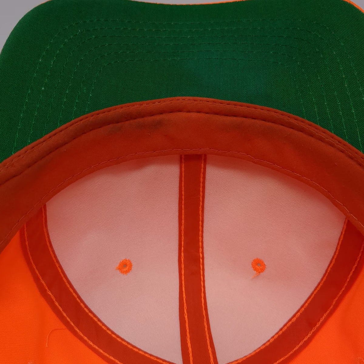 Outdoor Cap Snapback Orange OSFM Green Underbrim Blank Structured 6 Panel Hat