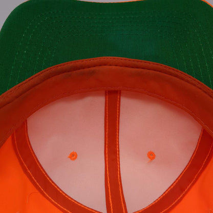 Outdoor Cap Snapback Orange OSFM Green Underbrim Blank Structured 6 Panel Hat