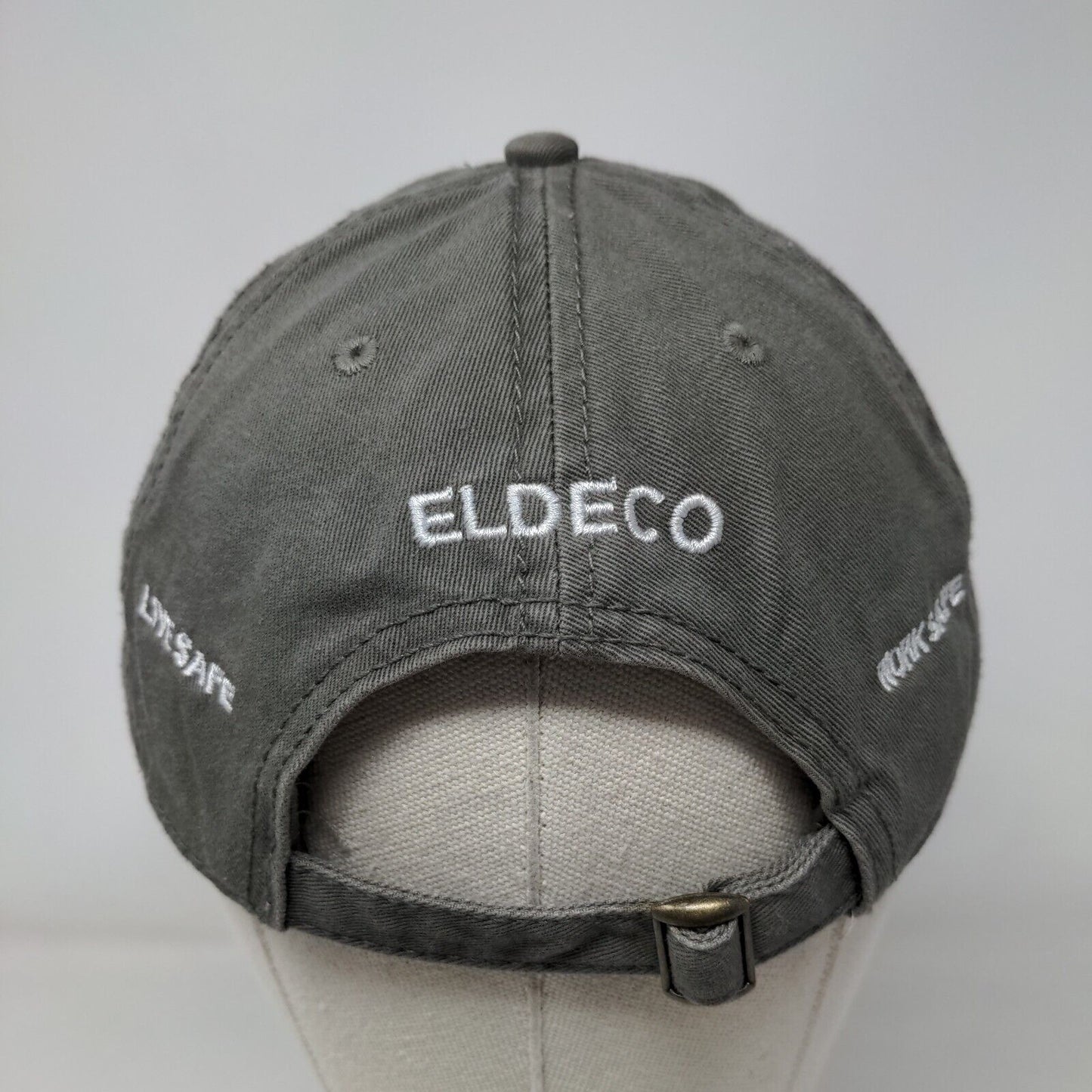 Eldeco Slideback Hat Gray One Size Embroidered Live Safe Cap America