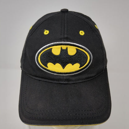 Batman Strapback Hat Black One Size Adjustable 6 Panel Embroidered