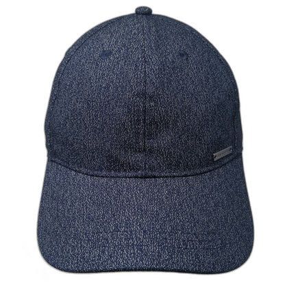 Van Heusen Baseball Cap Blue One Size Metal Logo Heathered Wool Blend Hat