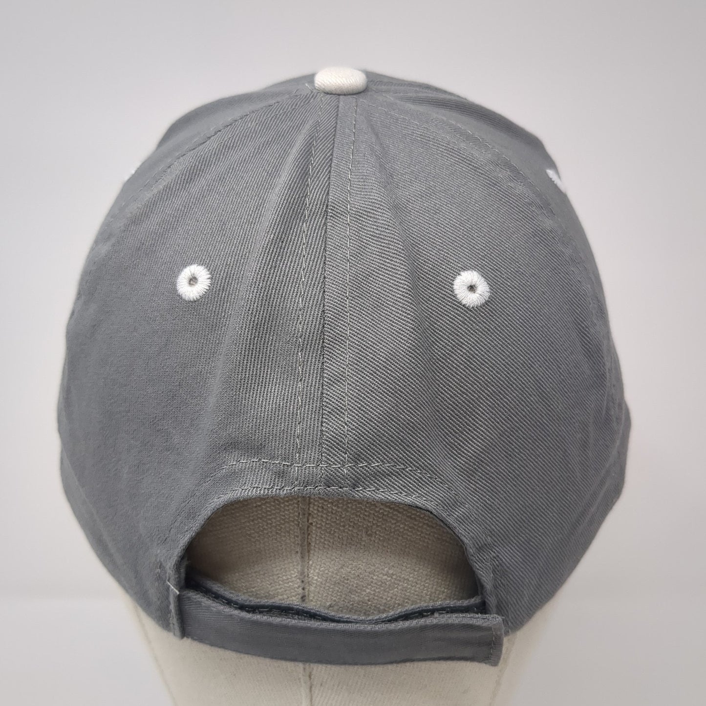 AFQAM Strapback Hat Gray One Size Adjustable Embroidered Solid 6 Panel
