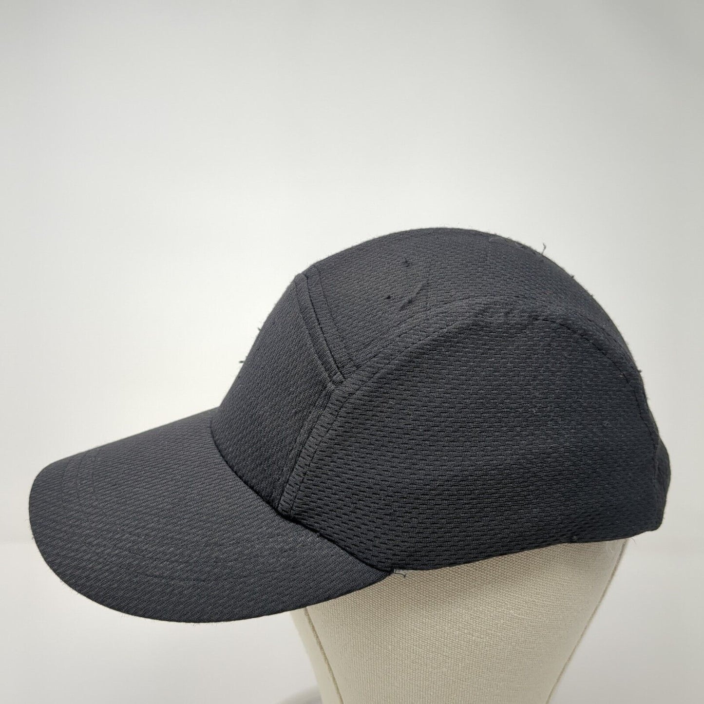 Headsweats Strapback 5 Panel Cap Black One Size Adjustable Embroidered Blank