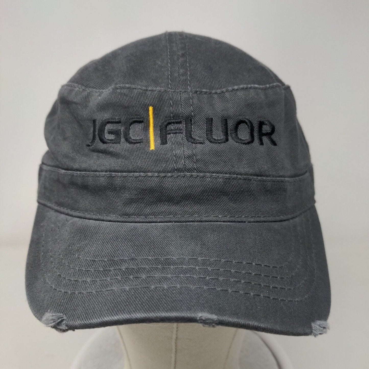 JGC | FLUOR Heat Team Strapback Cadet Army Cap Gray OSFM Distressed Cotton Otto