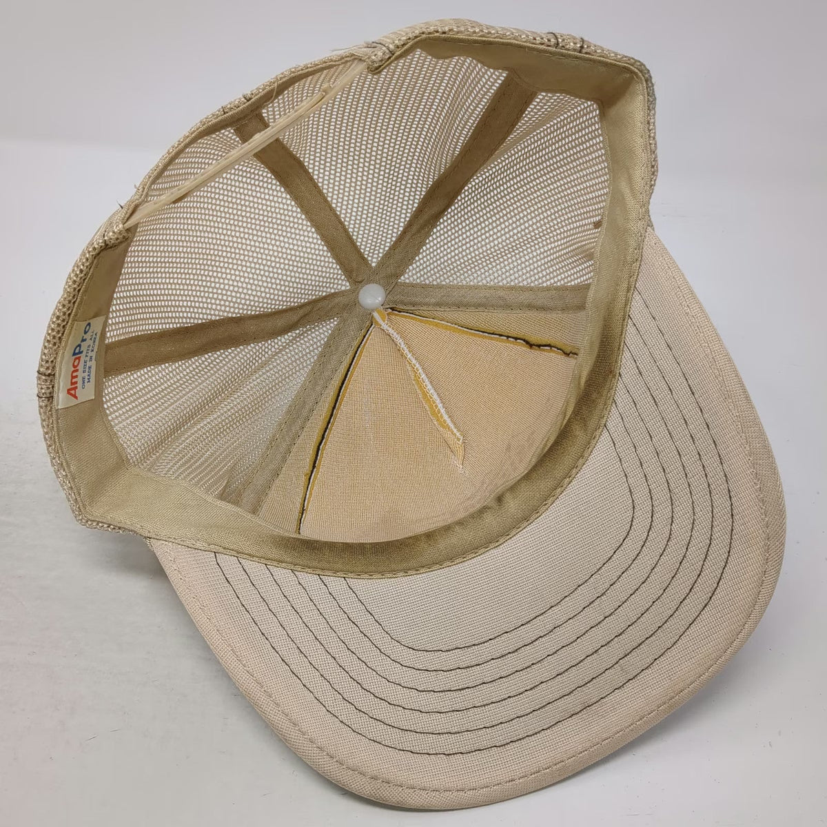 AmaPro Trucker Hat Beige One Size Scholzen Products Wholesale Elk Snapback Mesh