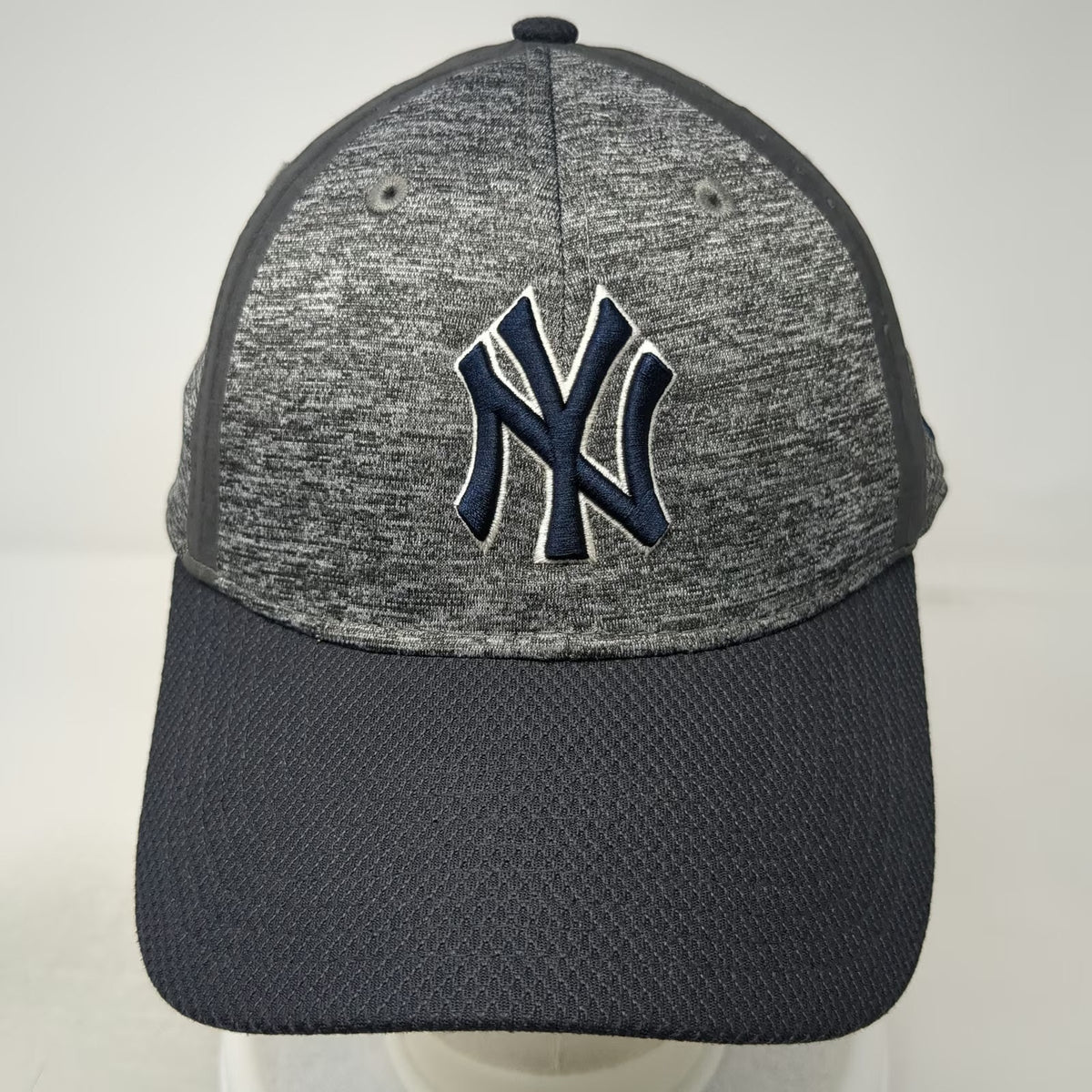 New York Yankees MLB New Era Baseball Cap Gray Blue M 39THIRTY Stretch Hat NY