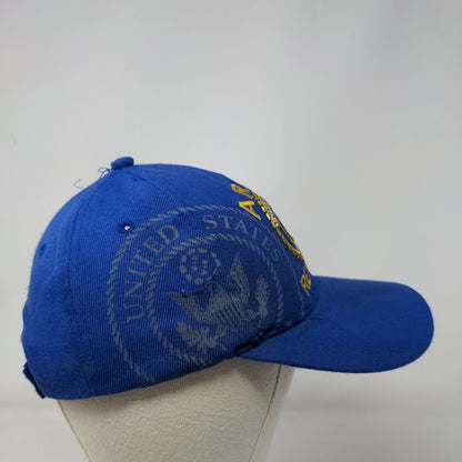 United States Army Retired Strapback Hat Blue One Size Embroidered 6 Panel