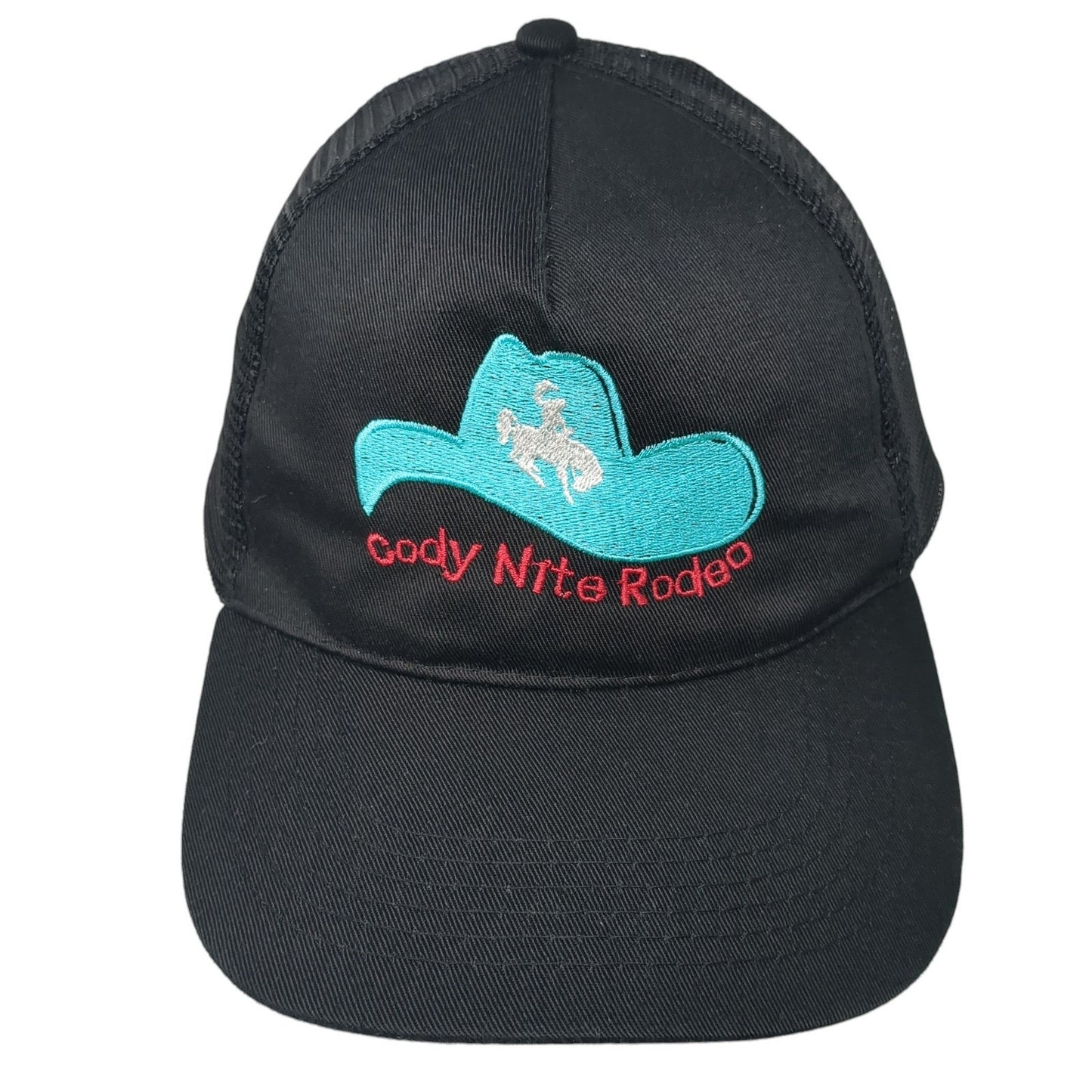 Cody Nite Rodeo Snapbck Trucker Hat Black One Size Adjustable Mesh Back Otto