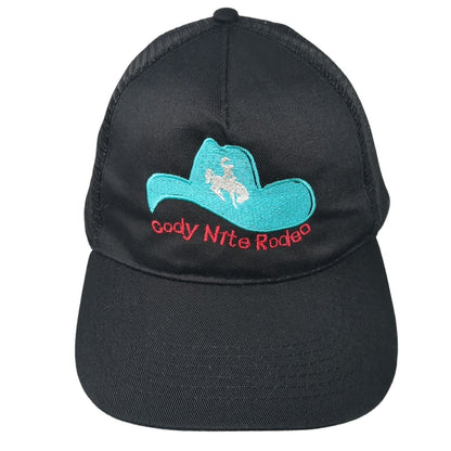 Cody Nite Rodeo Snapbck Trucker Hat Black One Size Adjustable Mesh Back Otto
