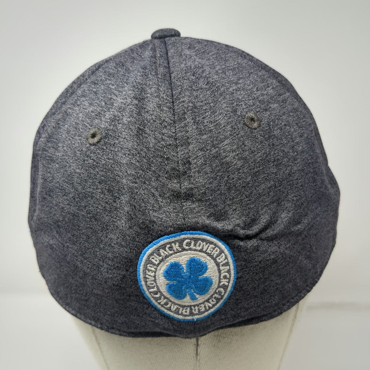 Black Clover Baseball Cap Gray Blue White XL Stretch Fit Clover Luck Logo Hat