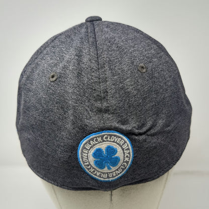 Black Clover Baseball Cap Gray Blue White XL Stretch Fit Clover Luck Logo Hat
