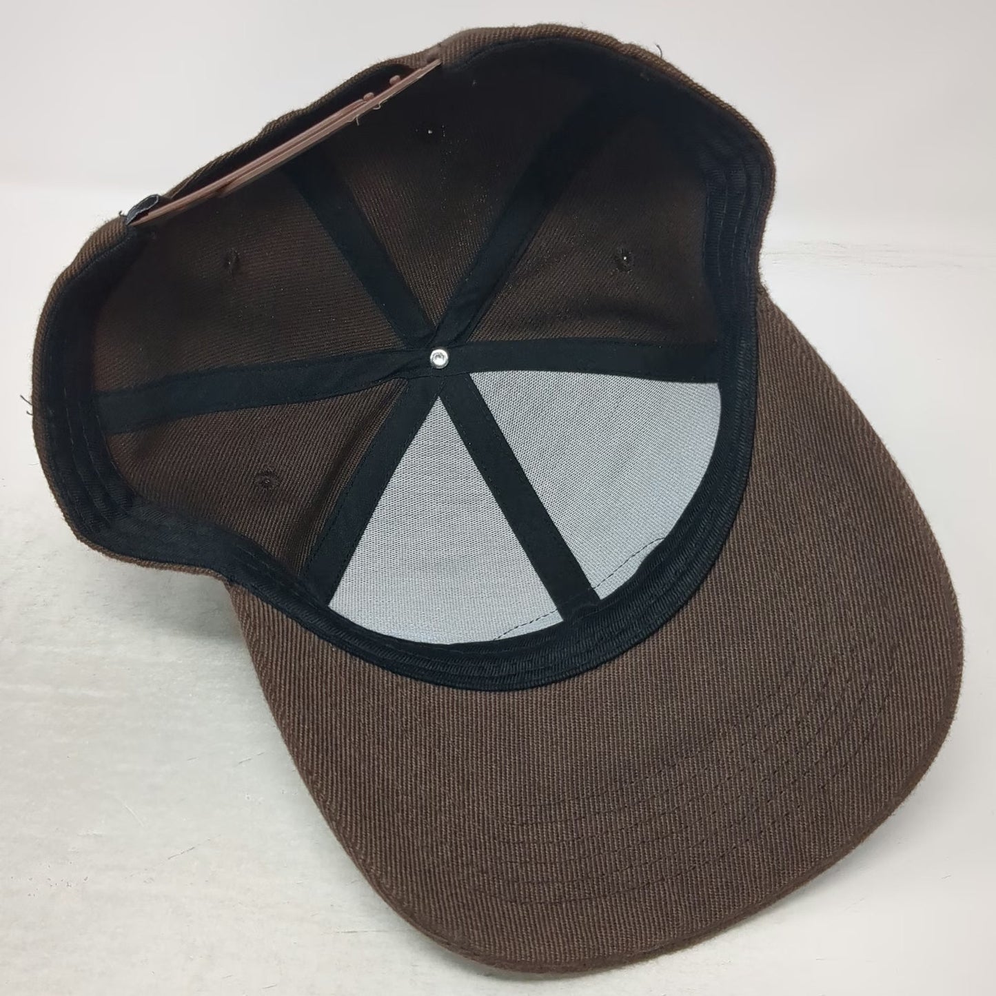 Primitive Snapback Hat Brown One Size Yellow Oval Embroidered Patch Structured
