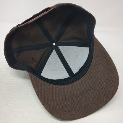 Primitive Snapback Hat Brown One Size Yellow Oval Embroidered Patch Structured
