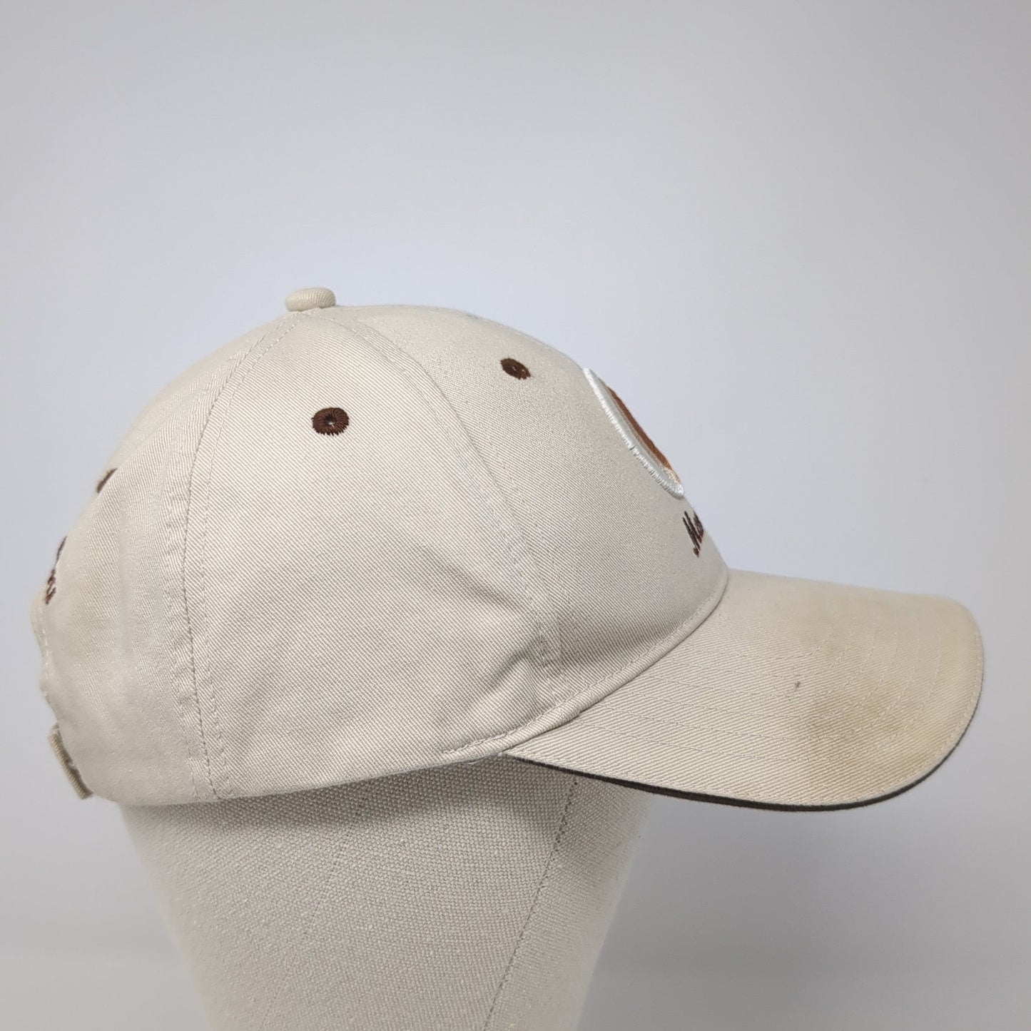 Memphis Plan! Do! Check! Baseball Cap Beige One Size Adjustable Embroidered