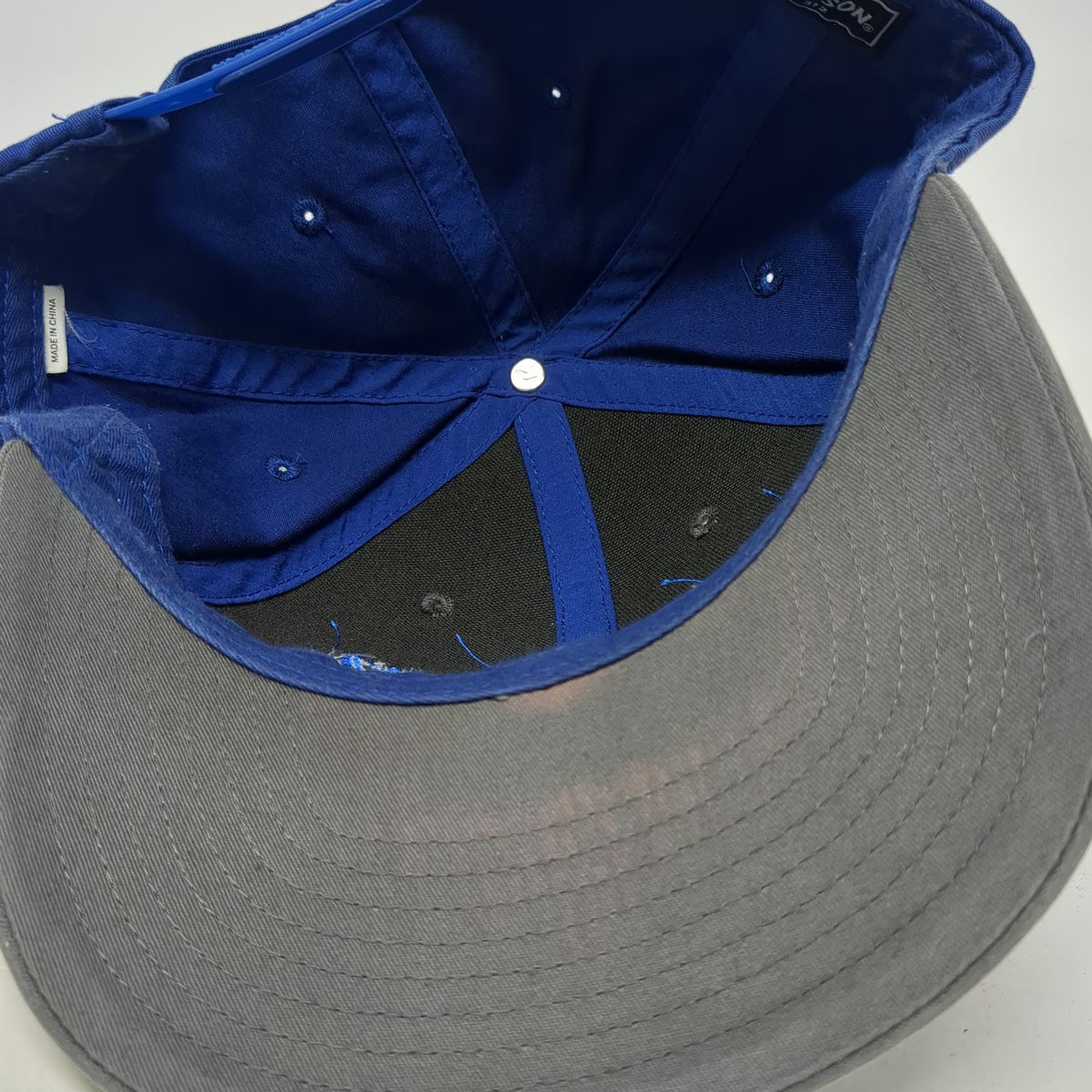 Richardson Snapback Hat Gray Blue One Size Melton Truck Lines Embroidered