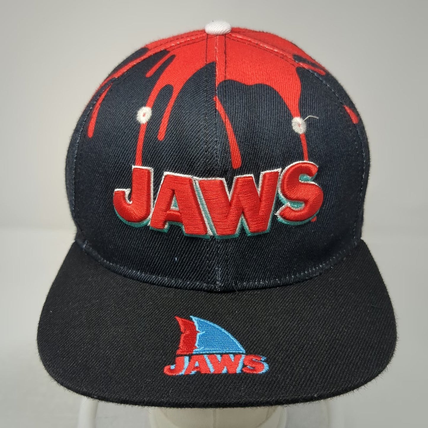 Headgear Classics Snapback Black Red One Size Jaws Movie Shark Blood Drip Hat